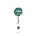 Retractable badge holder with green marble pattern and golden cross plus peace text - Peace I LEAVE WITH YOU Style (4)