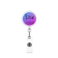Detail of retractable badge holder with gymnast silhouette and Elizabeth name printing - Elizabeth Personalized (4)