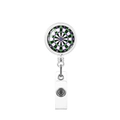 Portabadge retrattile con design a bersaglio per freccette e cinturino in PVC - Stile Nero Bianco Verde Viola (3)
