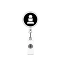 Detail of retractable ID badge reel with chess pawn print and flexible PVC strap - Pawn Piece Silhouette (17)