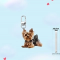Detail view of the 0.25cm ultra-thin 2D acrylic Yorkshire Terrier dog keychain profile - Yorkshire Style 3 (3)