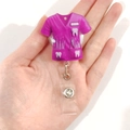 Purple scrubs nurse uniform badge reel with dental icon for ID card holder - Dental Theme (2) / Purple