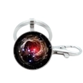 Solar system galaxy nebula crystal glass keychain with silver metal lobster clasp - Nebula