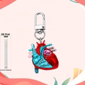 Creative 2D acrylic heart keychain for nurses with anatomical medical terminology labels - Heart Anatomy Style 3