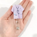 Purple scrub nurse uniform acrylic badge reel with stethoscope and retractable clip - Medical Theme (10) / Purple