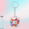 2D Acrylic blood bag keychain for nurses with floral pattern and 0.25cm thickness - Mixed Blood Types Floral Style (6)