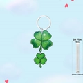 Green four-leaf clover acrylic keychain with 0.25cm thickness and plant texture - Clover Style Five (5)