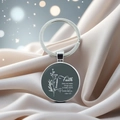 Bible verse keychain with floral pattern and Luke 1:37 quote on silk background - Luke 1:37(9)