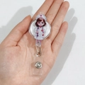 Acrylic cartoon nurse badge reel with retractable clip and heart stethoscope design - Nurse Wearing Stethoscope (10)