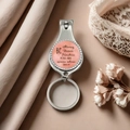 Nagelknipper sleutelhanger van roestvrij staal met inspirerende tekst en bloemen - Roze Inspirerende Quote Stijl(4)