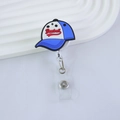 Detail of retractable badge holder with blue baseball cap design and secure snap strap - Baseball Cap Style (20)
