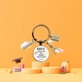 Dettaglio portachiavi per insegnante con ciondolo in vetro e piccoli charms scuola - Tema Educazione Grazie Per La Crescita Tedesco (5876366124541)