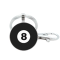 Dettaglio portachiavi palla da biliardo n. 8 con chiusura a moschettone in argento - 8