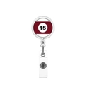 Retractable badge reel with number 15 billiard design for medical ID cards and work badges - No.15 Ball