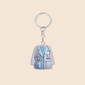 Nurse uniform acrylic car pendant with stethoscope and heart detail on key ring - Light Purple (6)