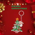 2D acryl kerstboom sleutelhanger met sneeuwpop en kerstman decoratie voor geschenk - Gedecoreerde Kerstboom met Kerstman Stijl