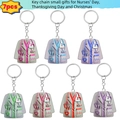 7-piece set of nurse uniform acrylic keychains in various colors for medical gifts - 7pcs Set