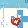 2D flat acrylic medical keychain with heart and nurse hat design for doctors and nurses - Heart with Nurse Hat (7)