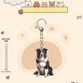 Dettaglio dello spessore di 0.25cm di questo portachiavi cane Border Collie in acrilico 2D - Stile Seduto Lingua Fuori (6103235007451)