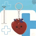 Vista detallada del grosor de 0,25 cm del llavero de corazón de acrílico plano 2D - Corazón Anatómico de Dibujos Animados (2)