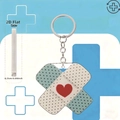 Detalle del llavero plano de acrílico de 0,25cm con diseño de corazón y puntos - Vendas Cruzadas (3)
