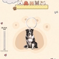 Flat Border Collie acrylic keychain pendant 0.25cm thick for car decor and gifts - Open Mouth Smiling Style (6103235007455)