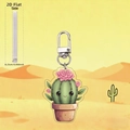 Llavero de cactus de dibujos animados con flor y detalle de grosor de 0,25 cm - Estilo de Cactus en Maceta (3)