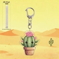 Détail du porte-clés cactus en acrylique 2D avec épaisseur de 0,25 cm et fermoir métallique - Style Cactus Ovale (4)