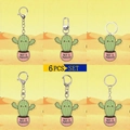 Set di 6 portachiavi in acrilico con cactus cartone e scritta Not a Hugger - Collezione Completa Cactus