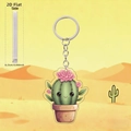 Détail du porte-clés cactus en acrylique de 0,25 cm d'épaisseur avec visage mignon - Style Cactus à Fleurs (6)