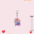 Detailed 2D acrylic heart anatomy keychain with 0.25cm thickness measurement view - Heart Structure Illustration (4)