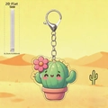 Simpatico portachiavi a cactus in acrilico 2D con spessore di 0,25 cm - Stile Vaso Sorridente (1)
