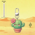 Dettaglio dello spessore di 0,25 cm del portachiavi in acrilico cactus con chiusura a D argento - Stile Vaso Giocoso (3)