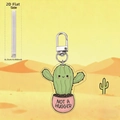 Portachiavi in acrilico con cactus e scritta Not a Hugger e chiusura a moschettone - Cactus Singolo Stile C (3)