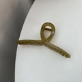 Detalle de la pinza para el pelo verde oliva translúcida con diseño minimalista - Verde fruta