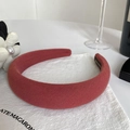 Classic dark red sponge padded headband for women with a minimalist wide brim design - Reddish Pink (C-1214-2)