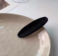 Classic black velvet sponge hair clip for women with matte flocking finish - Black