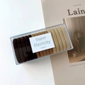 Erdton-farbene nahtlose elastische Haargummis im Set in einer klaren Box mit hoher Dehnung - Kaffee (A-3303-6)