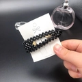 Glitzernde schwarze Kristallperlen-Haarklammer auf Goldsockel für elegante Damen - Tropfenform Schwarz