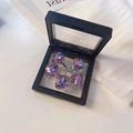 Set di cinque fermagli per capelli con strass a cuore viola in scatola di sospensione - Viola
