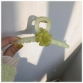 Elegant forest green lily of the valley hair claw clip with a matte finish for women - Single Lily Of The Valley Style