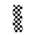 Vase ondulé à damier noir et blanc en résine céramique au style moderne minimaliste - Vagues Noires et Blanches