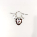 Nurse appreciation heart keychain with dental theme charms in silver finish - Style 24