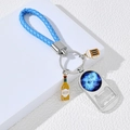 Blue braided leather zodiac keychain with beer glass charms and metal bottle opener - Blue Starry Sky Bottle Opener (5)