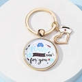 Porte-clés infirmière doré avec pendentif en verre et message de gratitude créatif - Style Nurse Will Be There For You (5)