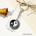 Chinesischer Yin Yang Pandapfoten Schlüsselanhänger mit drehbarem Anhänger Design - Yin Yang Pfote Rotierender Mond Stil / Silber