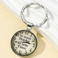 Porte-clés vintage pour lecteur avec citation So many Books so little Time et cadran d'horloge - Style Citation Horloge Rétro (1)