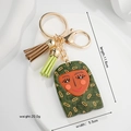 Creatieve meisjes hanger sleutelhanger met groen acryl en stijlvolle lederen kwastjes - Groen