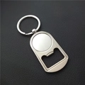 Polished silver metal multi-function keychain bottle opener with custom logo space - Bright Silver Blank Style