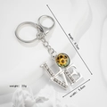 Portachiavi LOVE argento con strass scintillanti e ciondolo gemma di girasole - Stile Girasole LOVE Argento / Argento